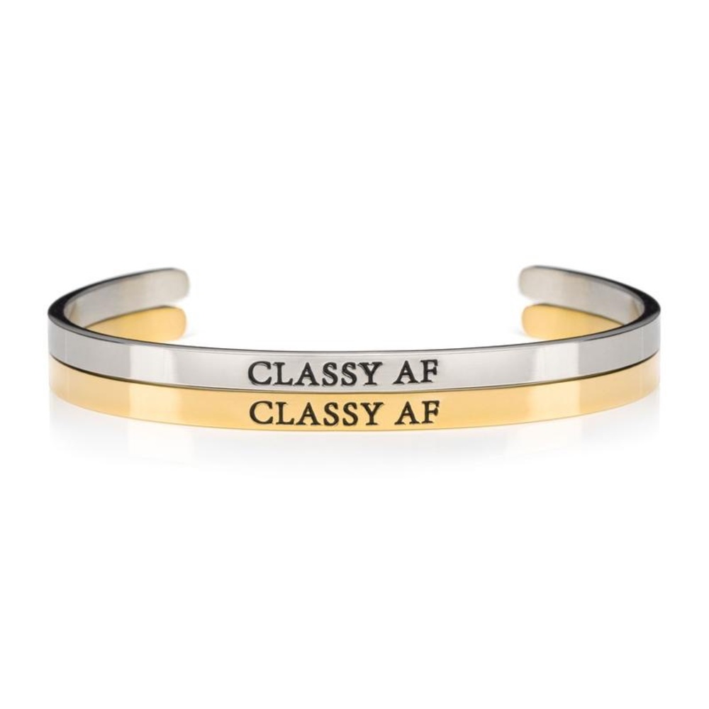 Sarcastic AF gold bangle bracelet